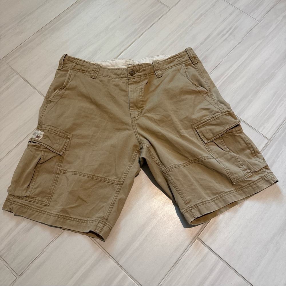 Denim & Supply Ralph Lauren Cargo Shorts Mens 38 Beige Distressed 12  Inseam